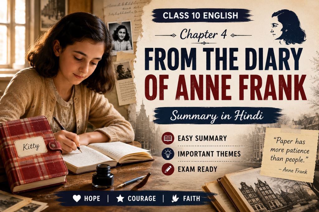 From the Diary of Anne Frank Summary in Hindi Class 10 English Chapter 4 Featured Image
